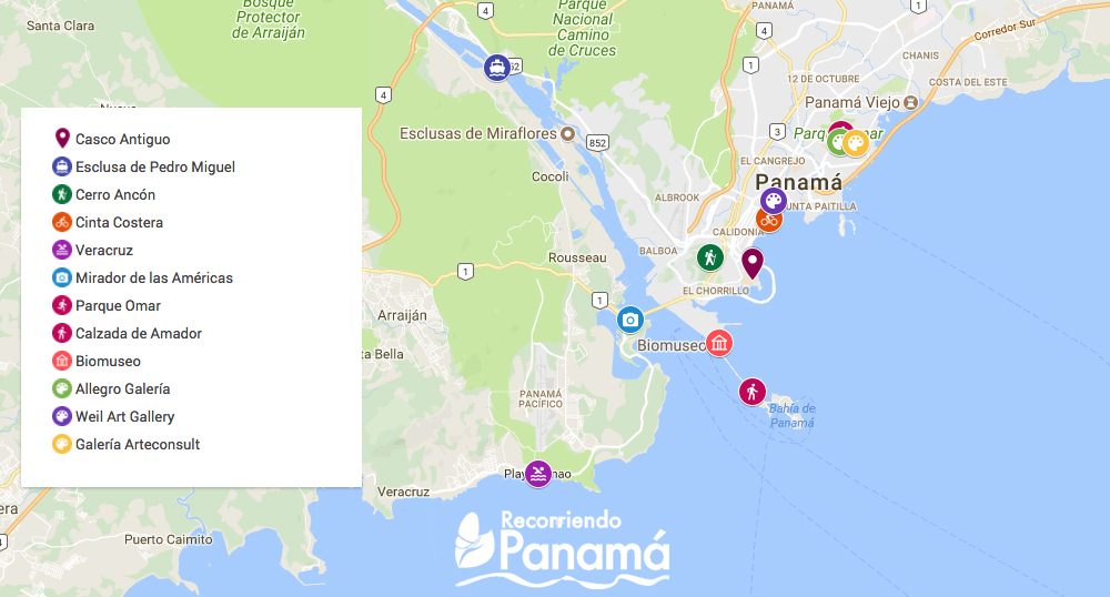 Map of free places to visit.